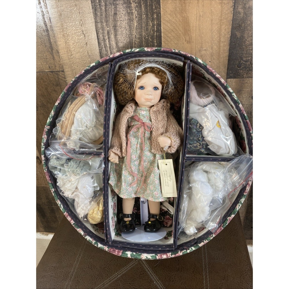 1994 Linda Steele Porcelain Victorian Style Doll Box Clothes 108/5000 Vintage